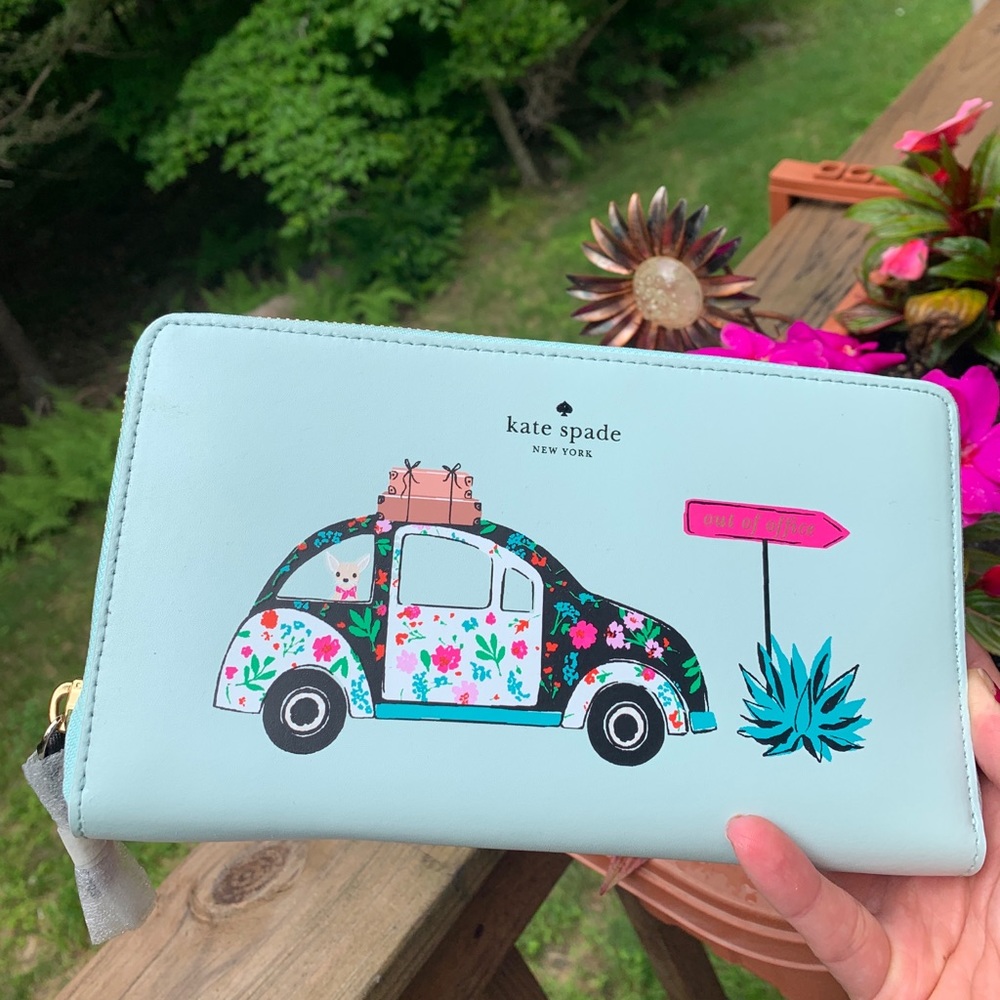 Authentic Kate Spade leather "Car" LG Zip wallet - Picture 13 of 15